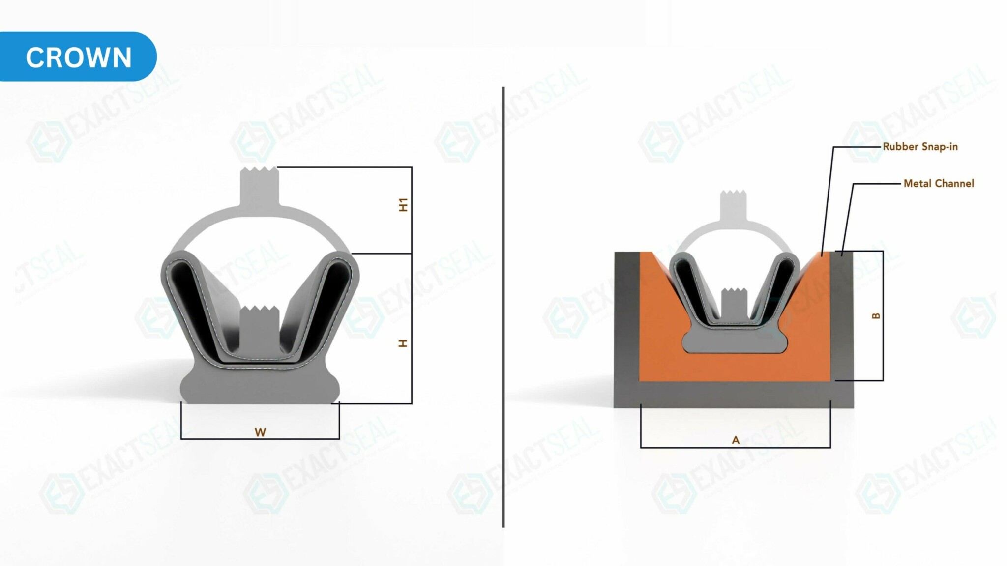 crown cross section seals