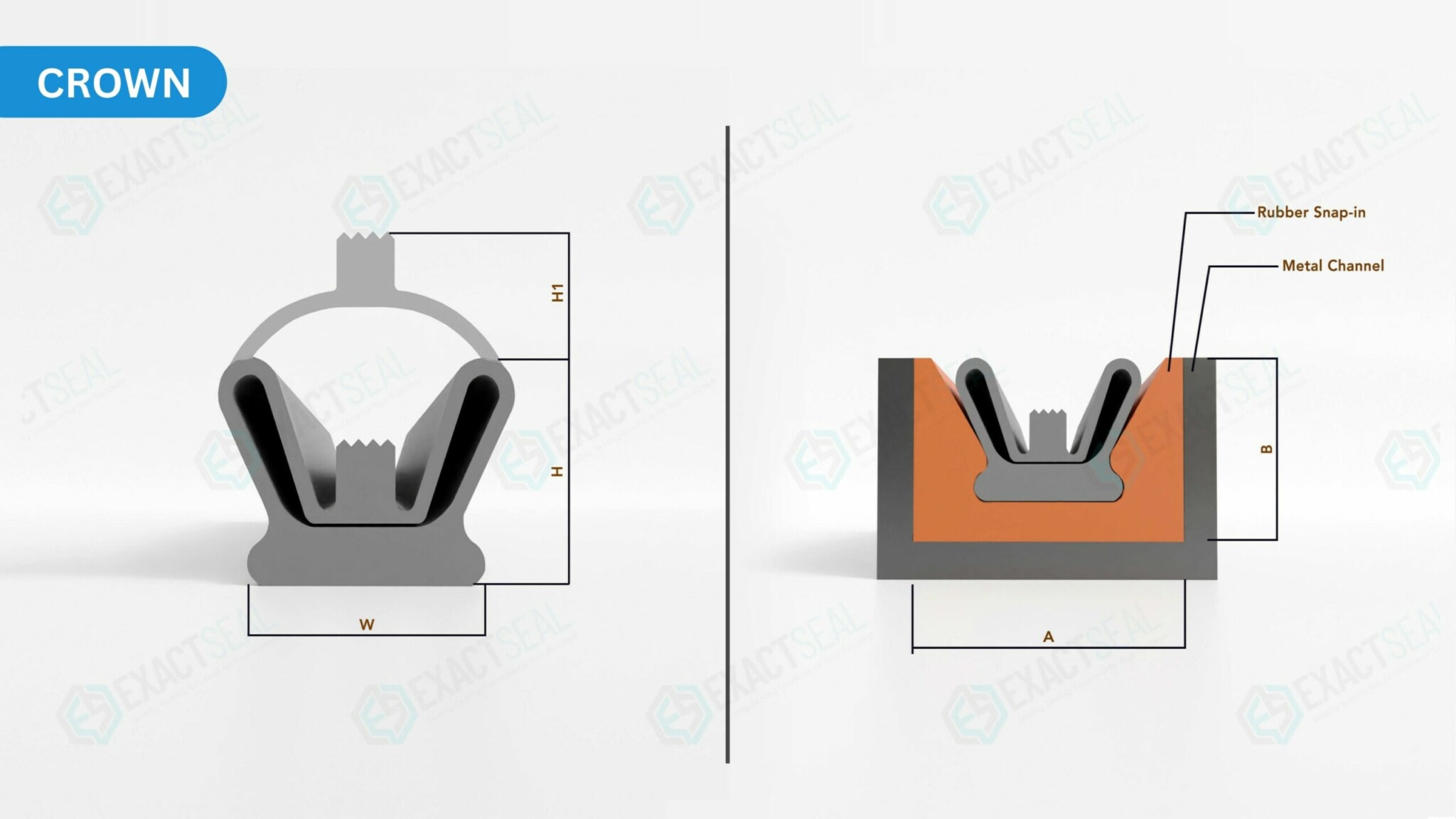 crown cross section non fabric reinforced inflatable seals