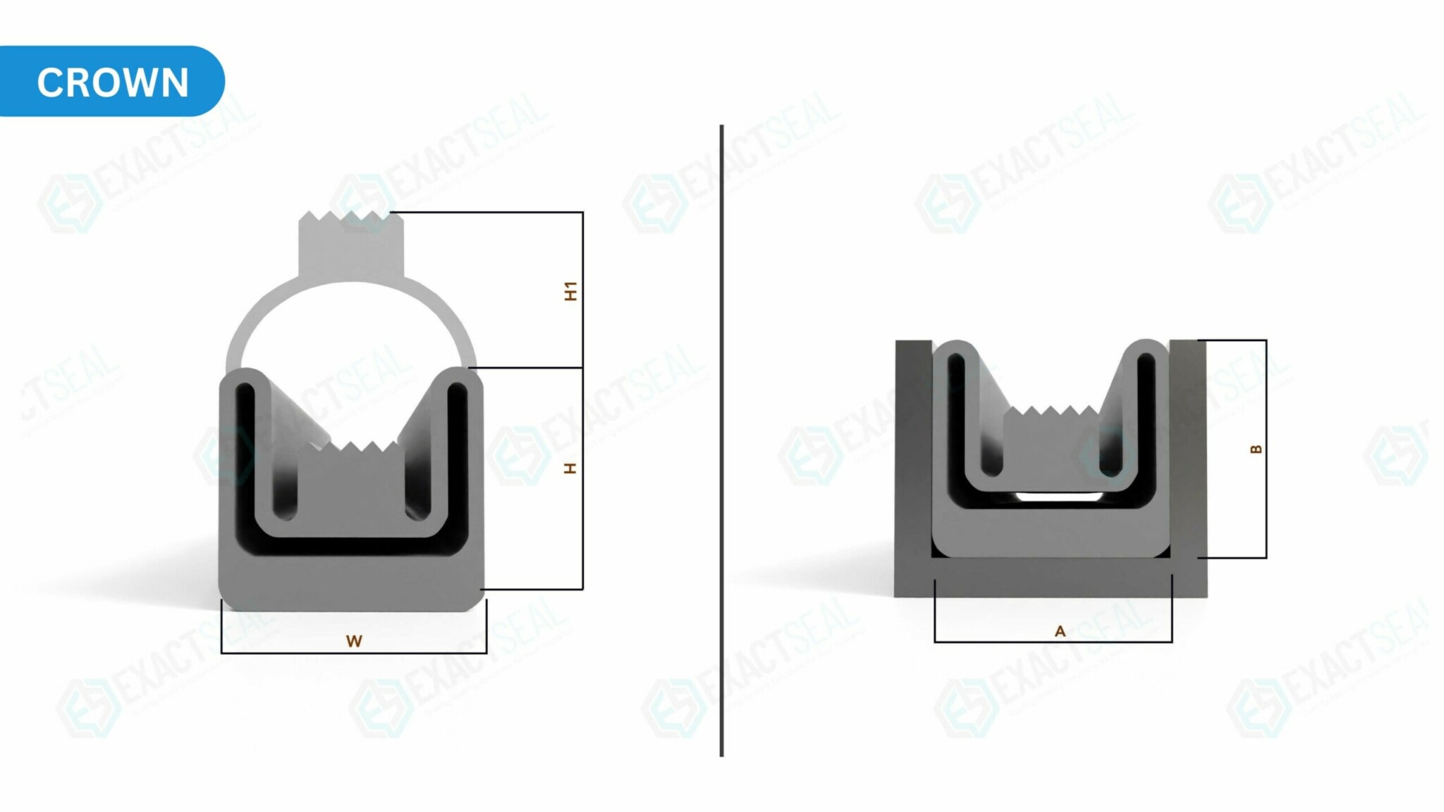 crown cross section seals