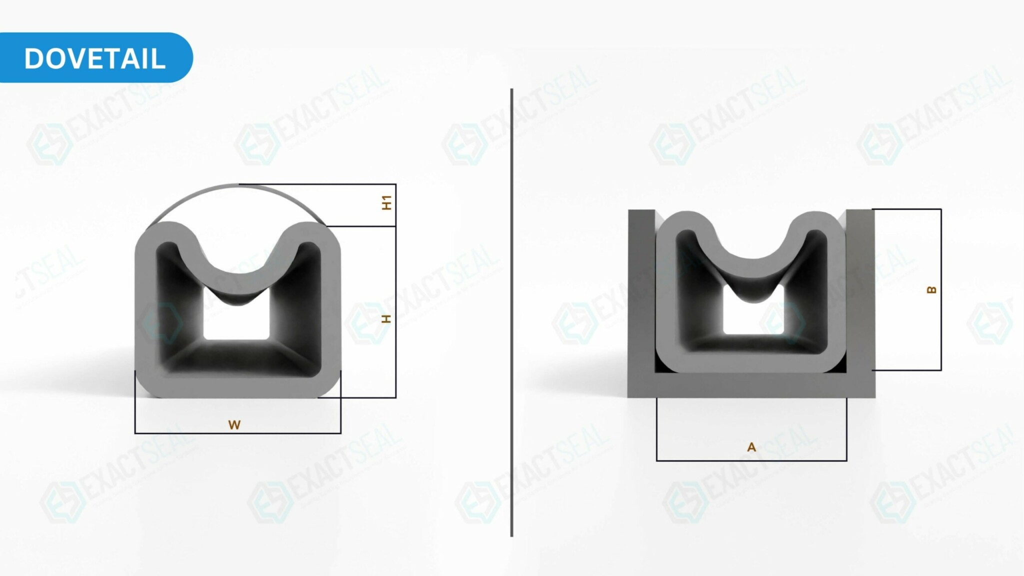 dovetail cross section seals