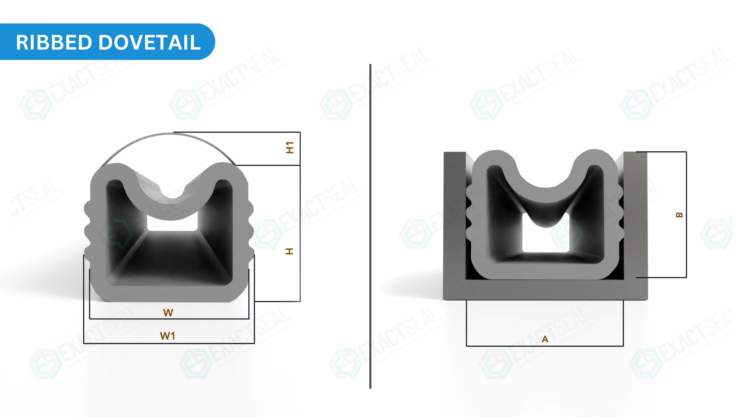 ribbed dovetail cross section seals
